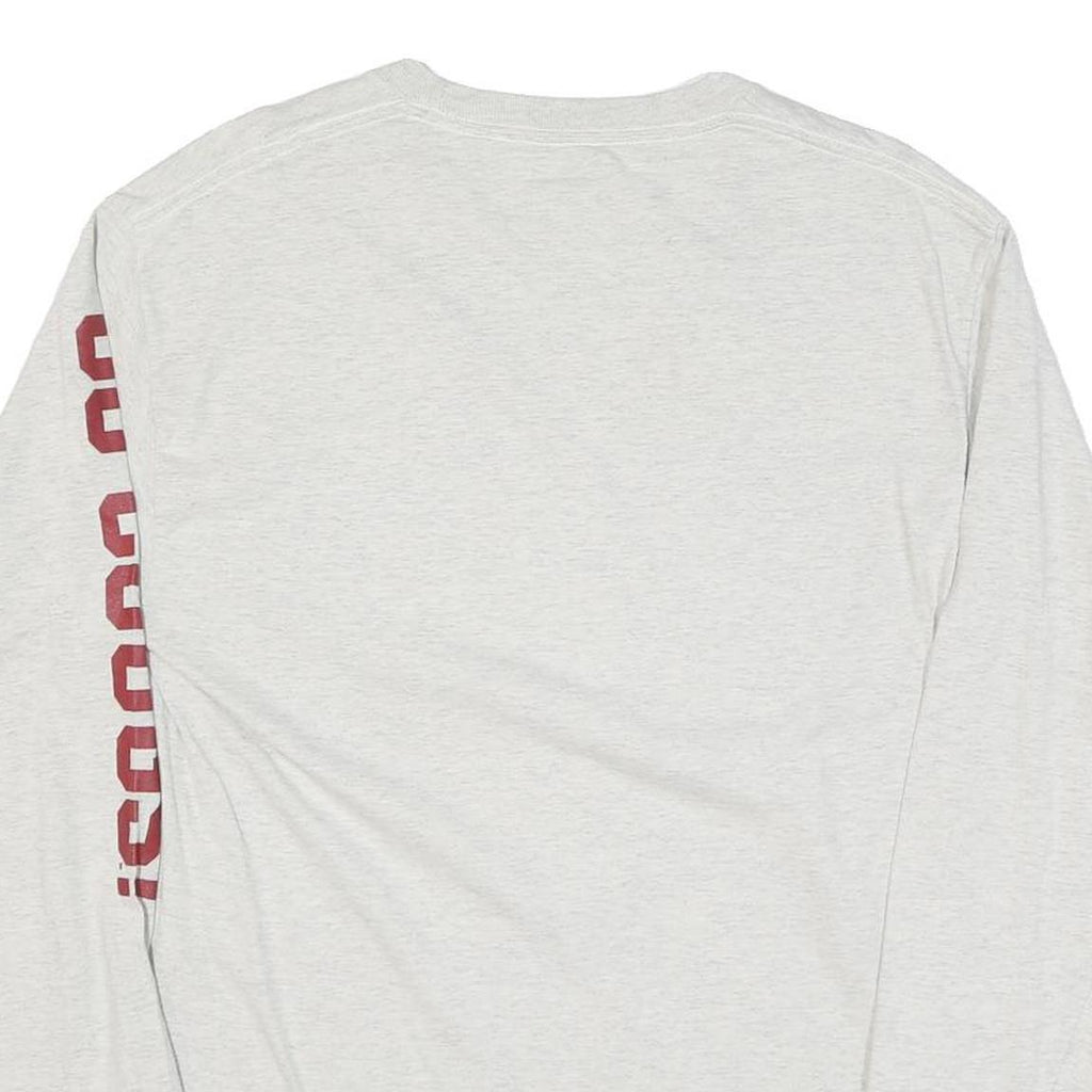 CHAMPION Mens White WSU Cougars Long Sleeve Crew Neck Cotton Blend T-Shirt M