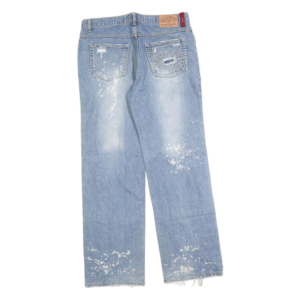 URBAN TRENDY JEANS Mens Jeans Blue Relaxed Straight Denim Light W34 L34