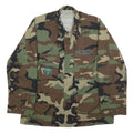 AMERICAN APPAREL Mens Green & Brown Camo Military Jacket L Cotton Blend Button