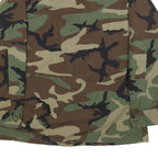 AMERICAN APPAREL Mens Green & Brown Camo Military Jacket L Cotton Blend Button