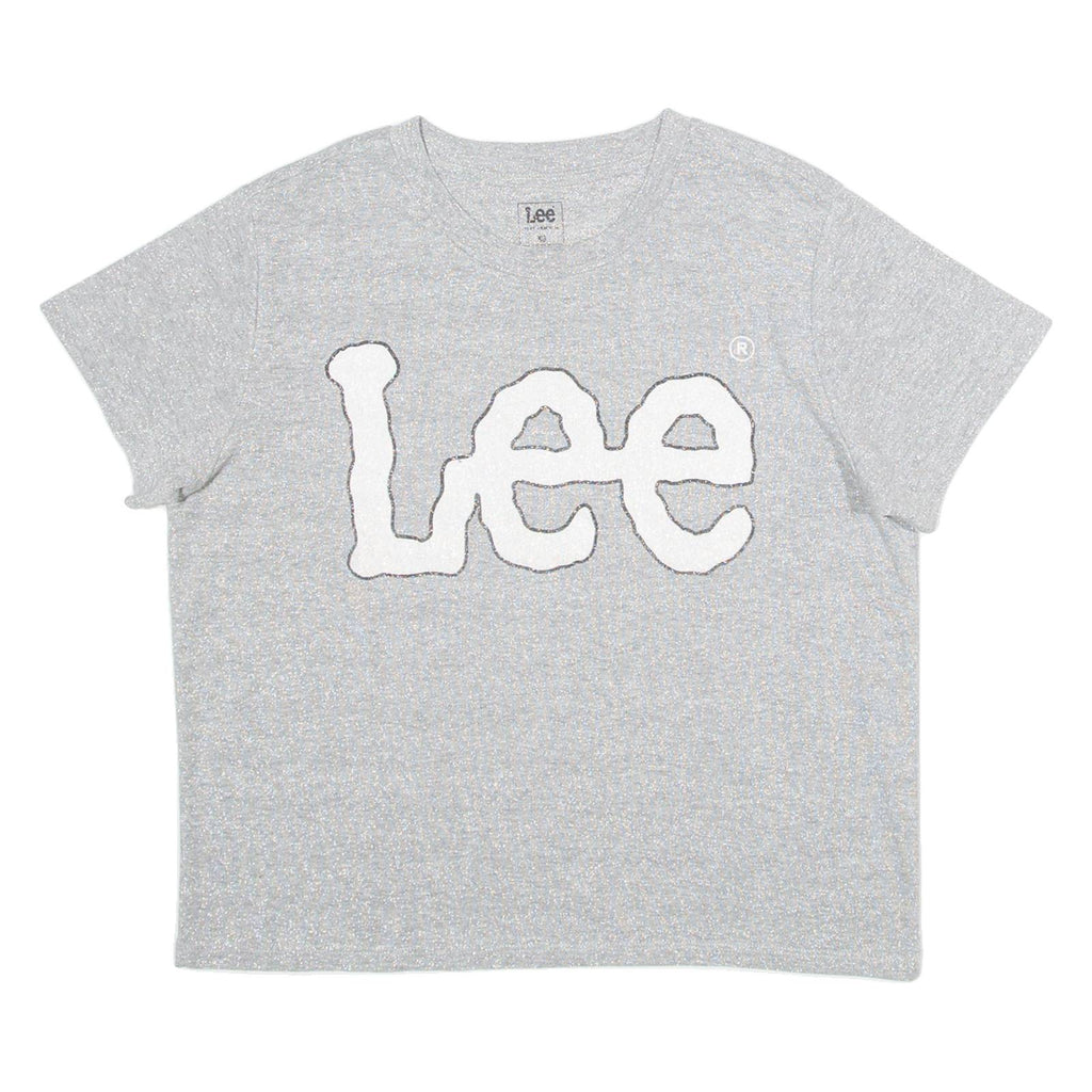 LEE Womens T-Shirt Silver XS