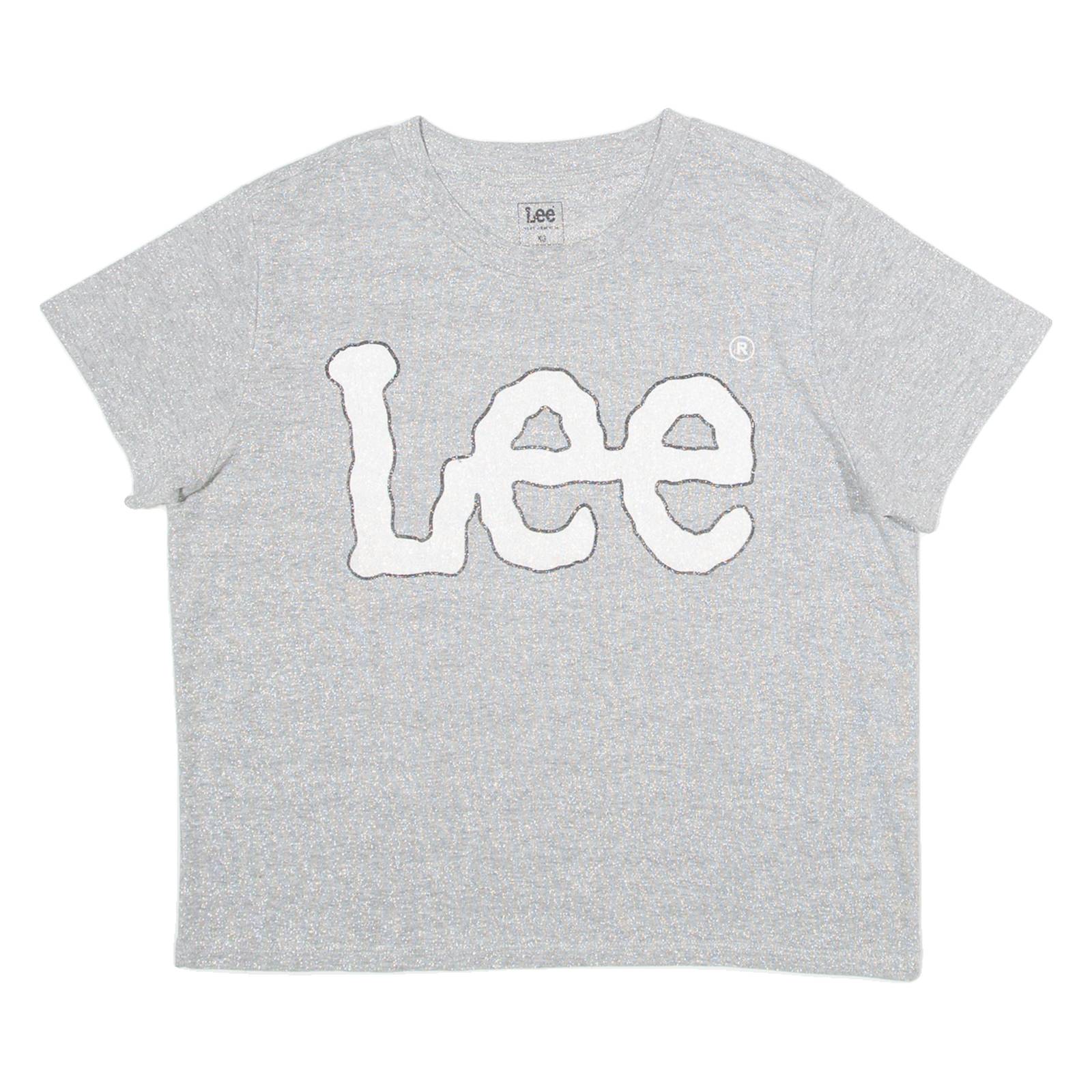 LEE Womens T-Shirt Silver XS