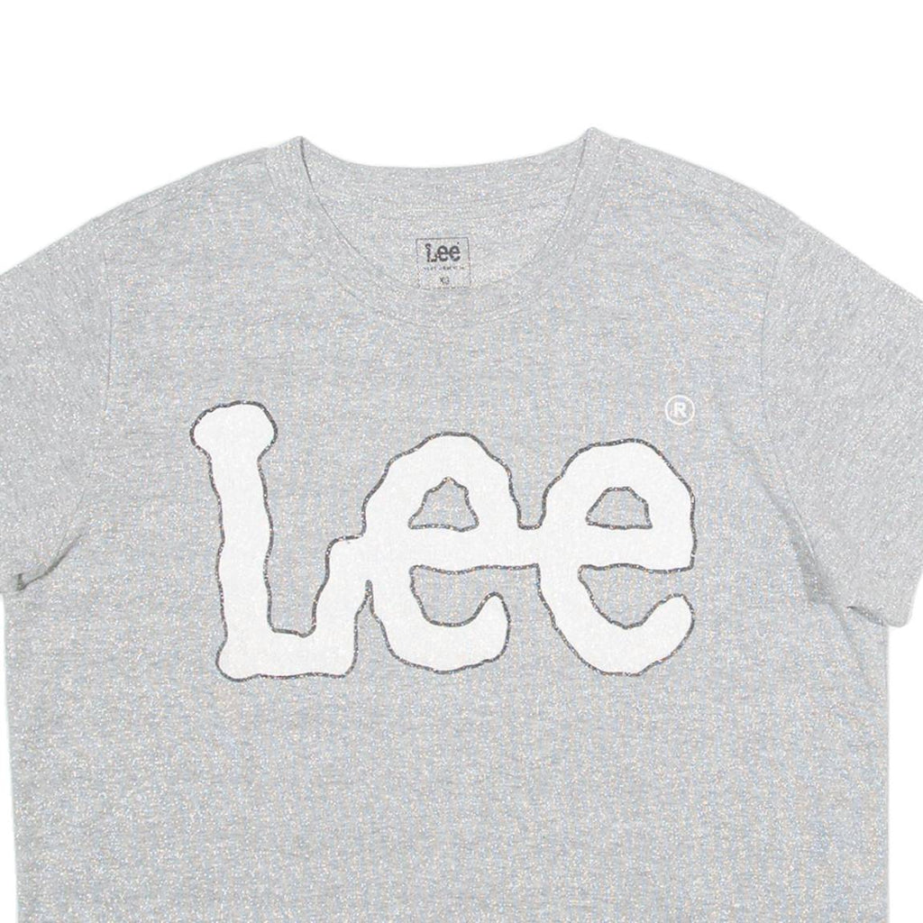 LEE Womens T-Shirt Silver XS
