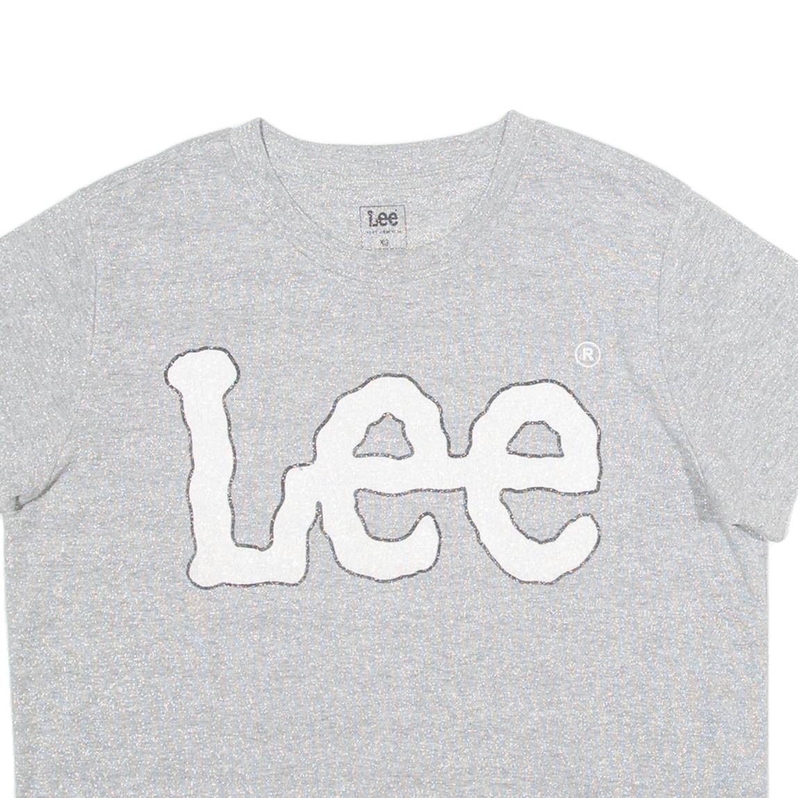 LEE Womens T-Shirt Silver XS
