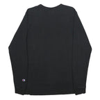 CHAMPION Mens Black Long Sleeve Crew Neck Logo Graphic L Cotton T-Shirt