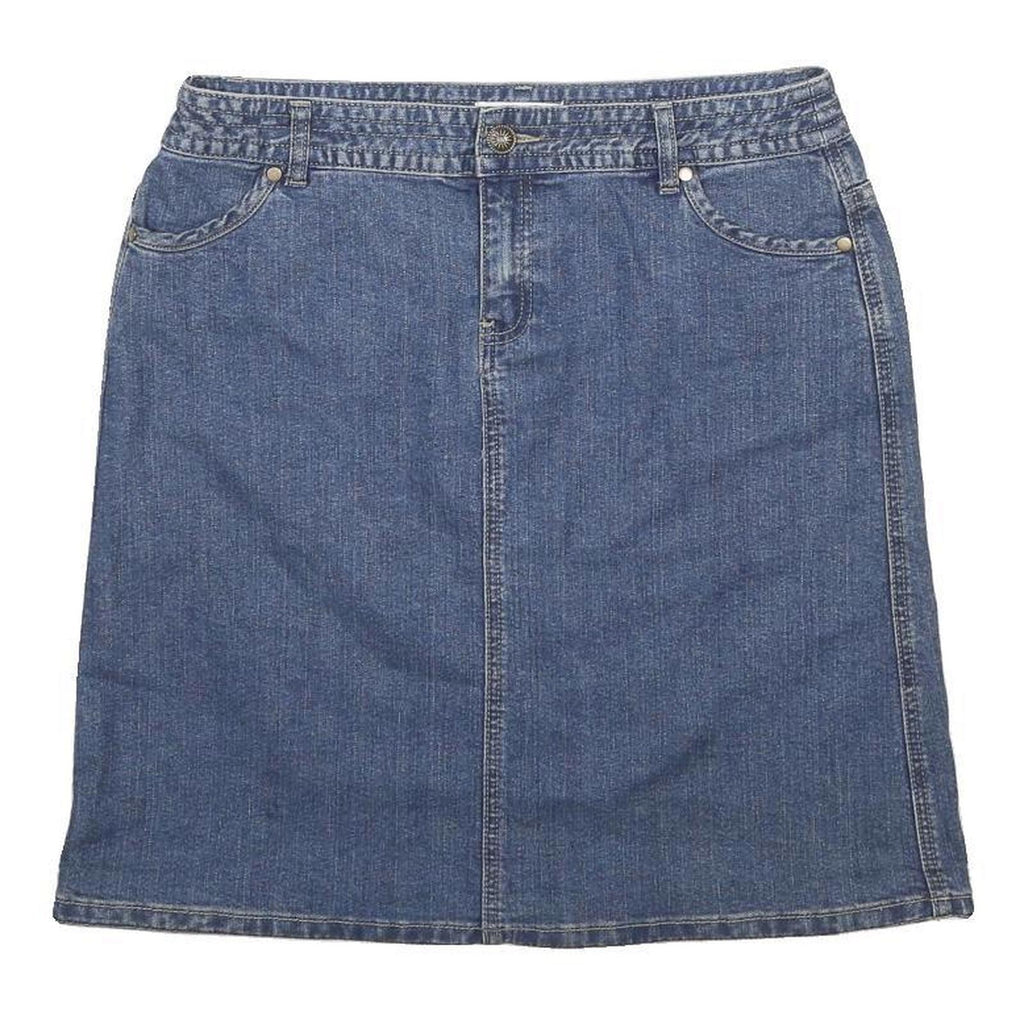 CHRISTOPHER & BANKS Womens Blue Denim Mini Cotton Blend Skirt L Casual