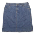 CHRISTOPHER & BANKS Womens Blue Denim Mini Cotton Blend Skirt L Casual