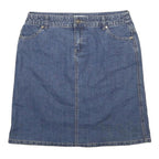 CHRISTOPHER & BANKS Womens Blue Denim Mini Cotton Blend Skirt L Casual