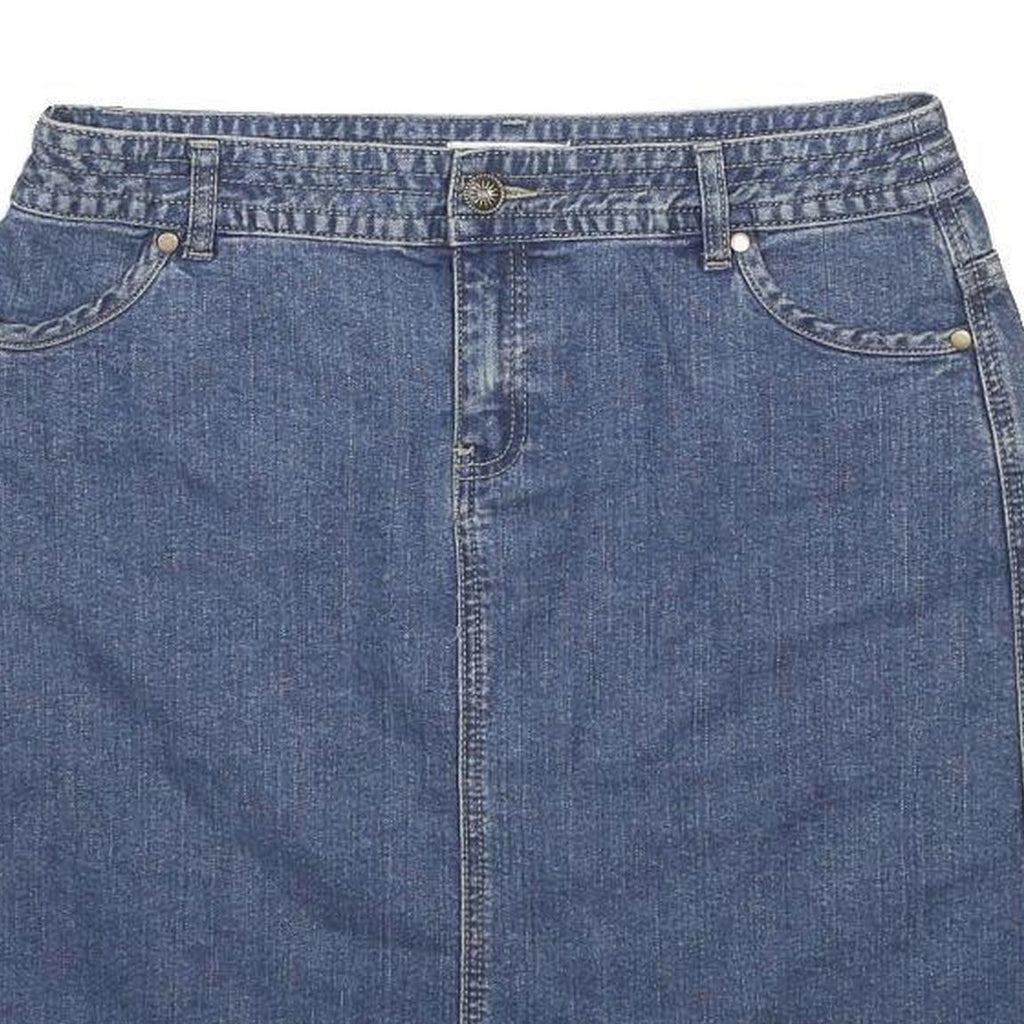 CHRISTOPHER & BANKS Womens Blue Denim Mini Cotton Blend Skirt L Casual