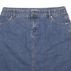 CHRISTOPHER & BANKS Womens Blue Denim Mini Cotton Blend Skirt L Casual