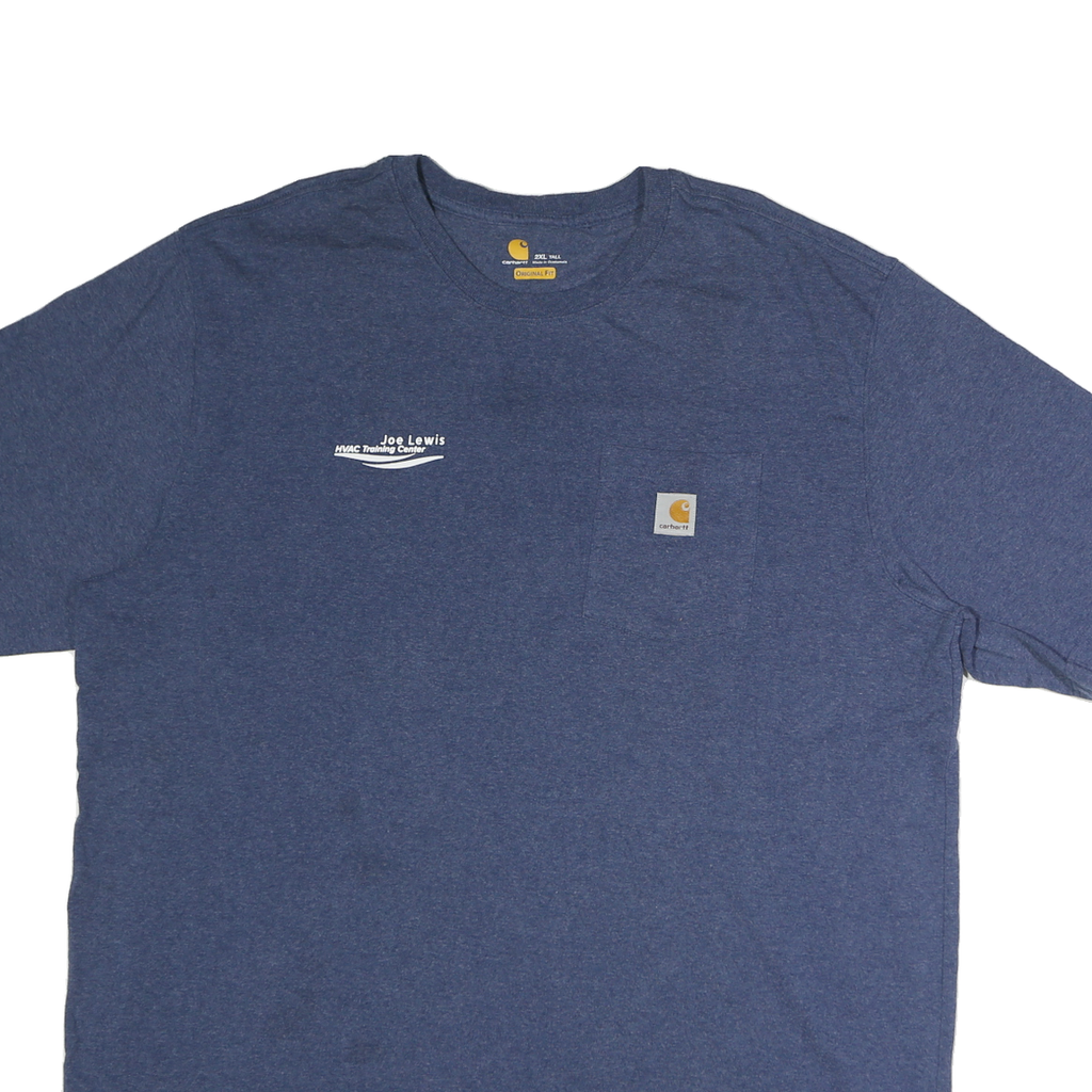 CARHARTT Mens Blue 2XL Pocket T-Shirt Short Sleeve Crew Neck Workwear Casual