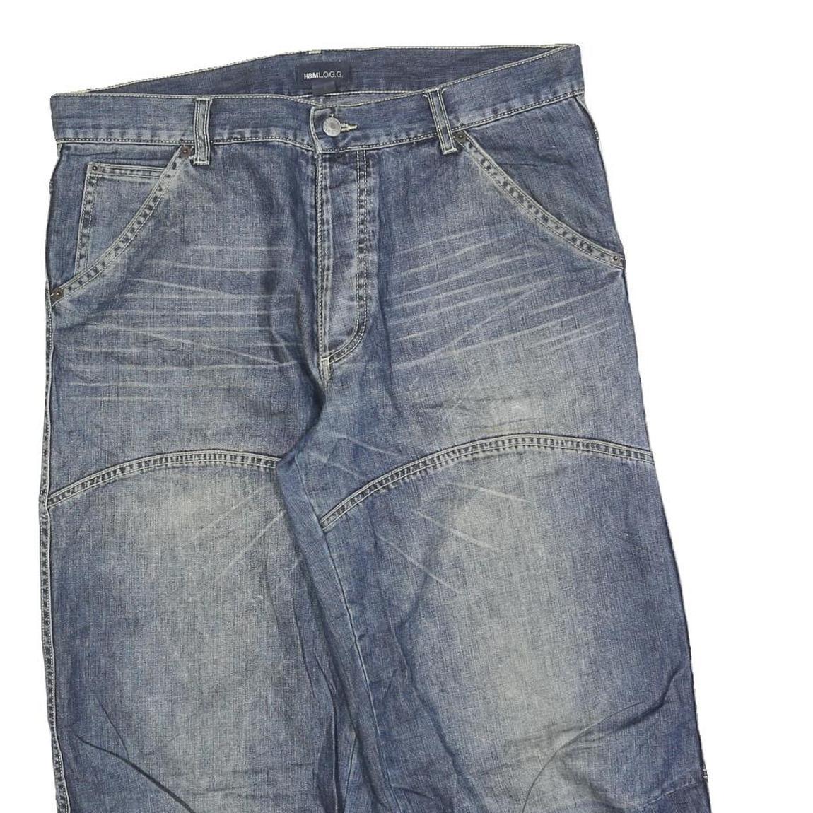 H&M Mens Denim Blue Casual Shorts M W33 Cotton Blend Comfort Style