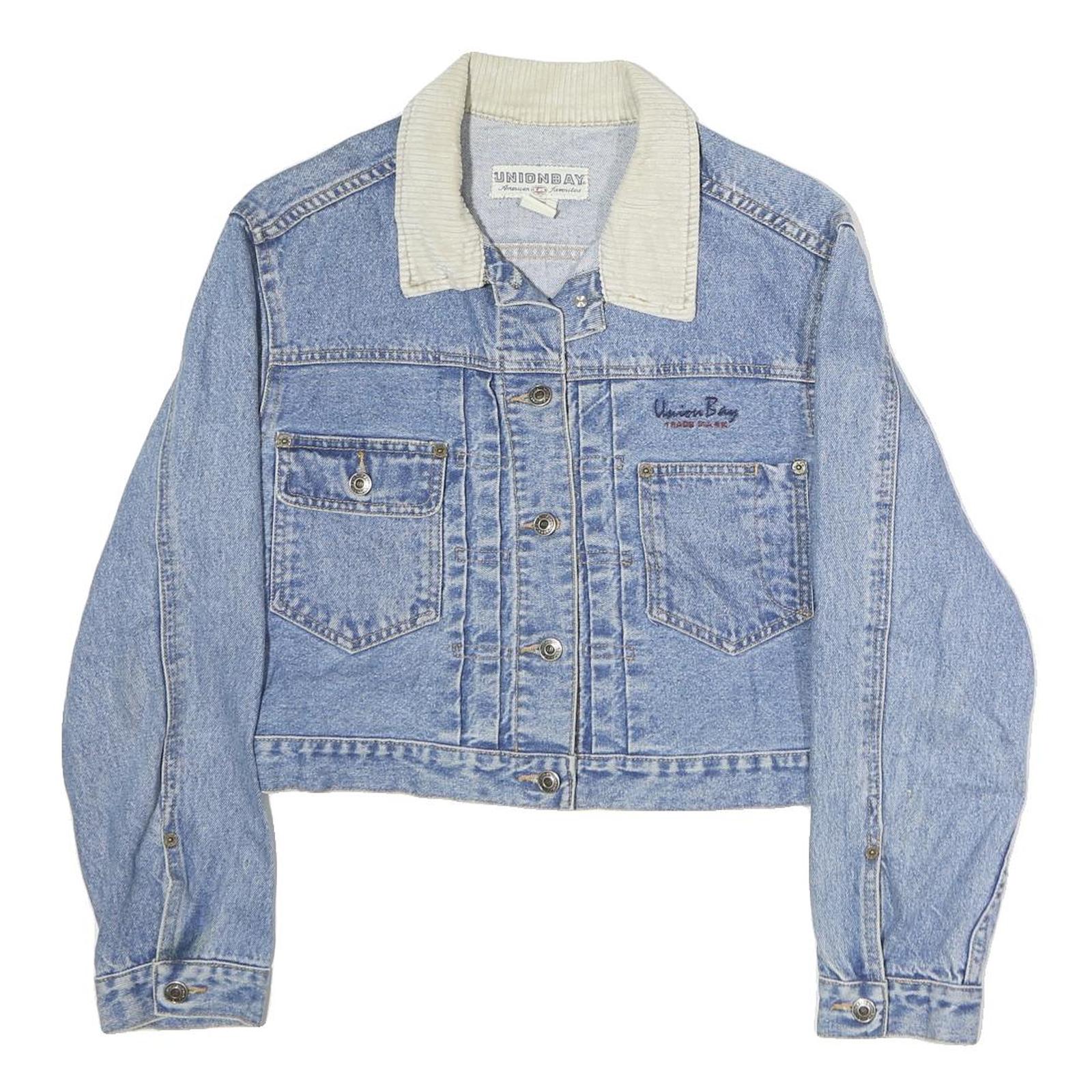 UNION BAY Womens Blue Cotton Denim Jacket M Button Plain Classic Casual