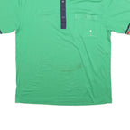 NEW FAST Mens Green Navy & Red Short Sleeve Plain L Cotton Blend Polo Shirt