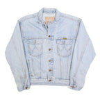 WRANGLER Mens Blue Denim Button Jacket L Cotton Blend Classic Casual
