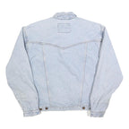 WRANGLER Mens Blue Denim Button Jacket L Cotton Blend Classic Casual