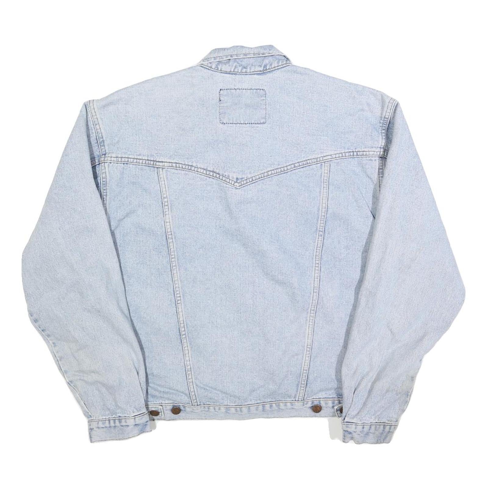 WRANGLER Mens Blue Denim Button Jacket L Cotton Blend Classic Casual