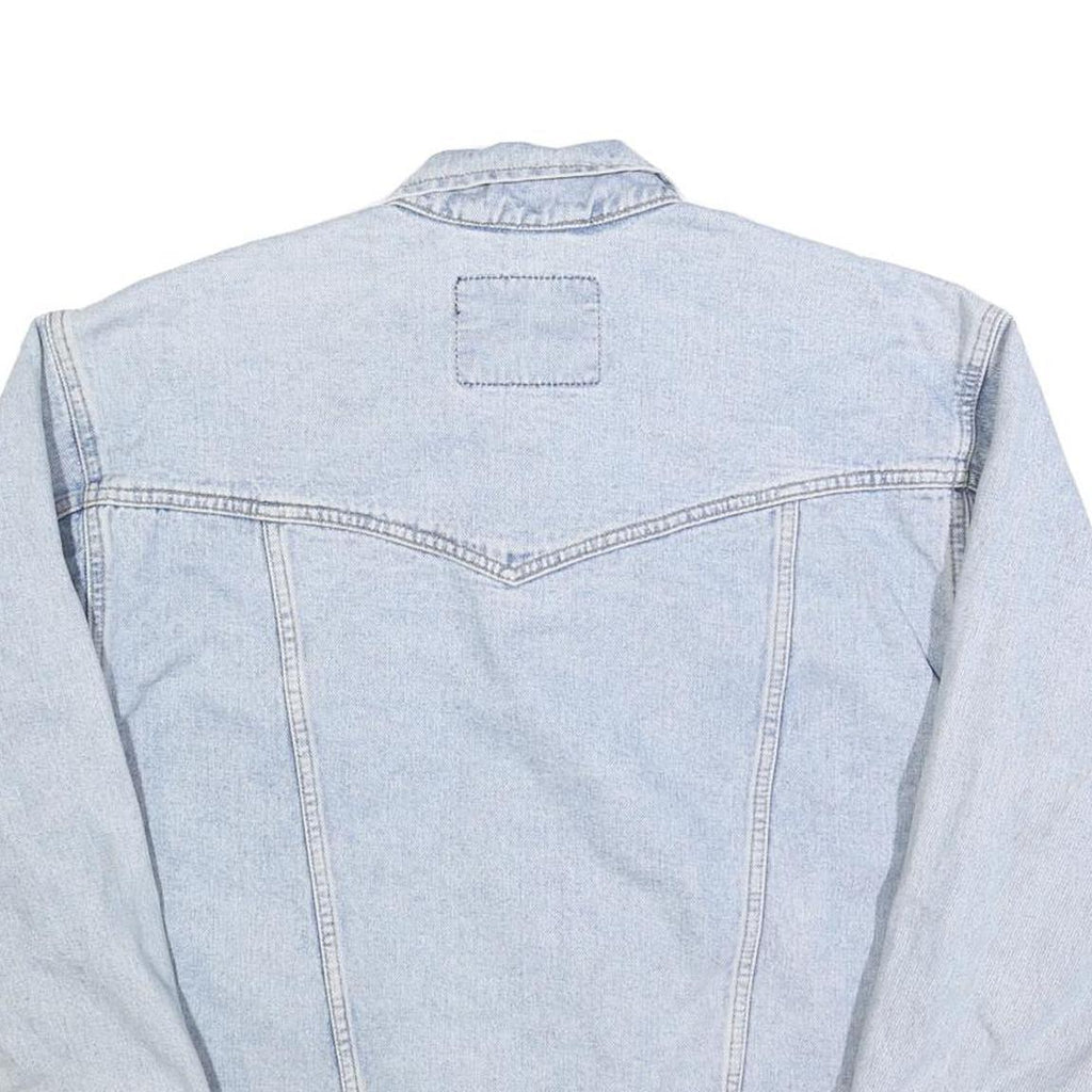 WRANGLER Mens Blue Denim Button Jacket L Cotton Blend Classic Casual