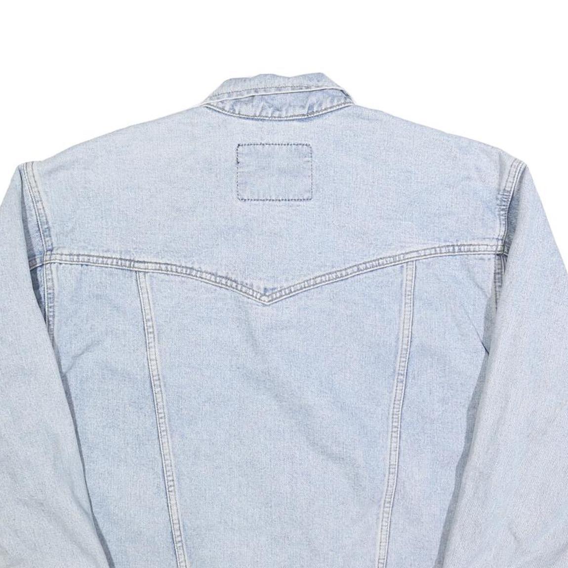 WRANGLER Mens Blue Denim Button Jacket L Cotton Blend Classic Casual