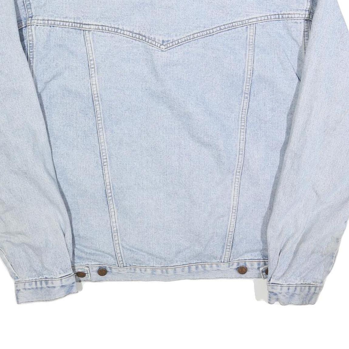 WRANGLER Mens Blue Denim Button Jacket L Cotton Blend Classic Casual