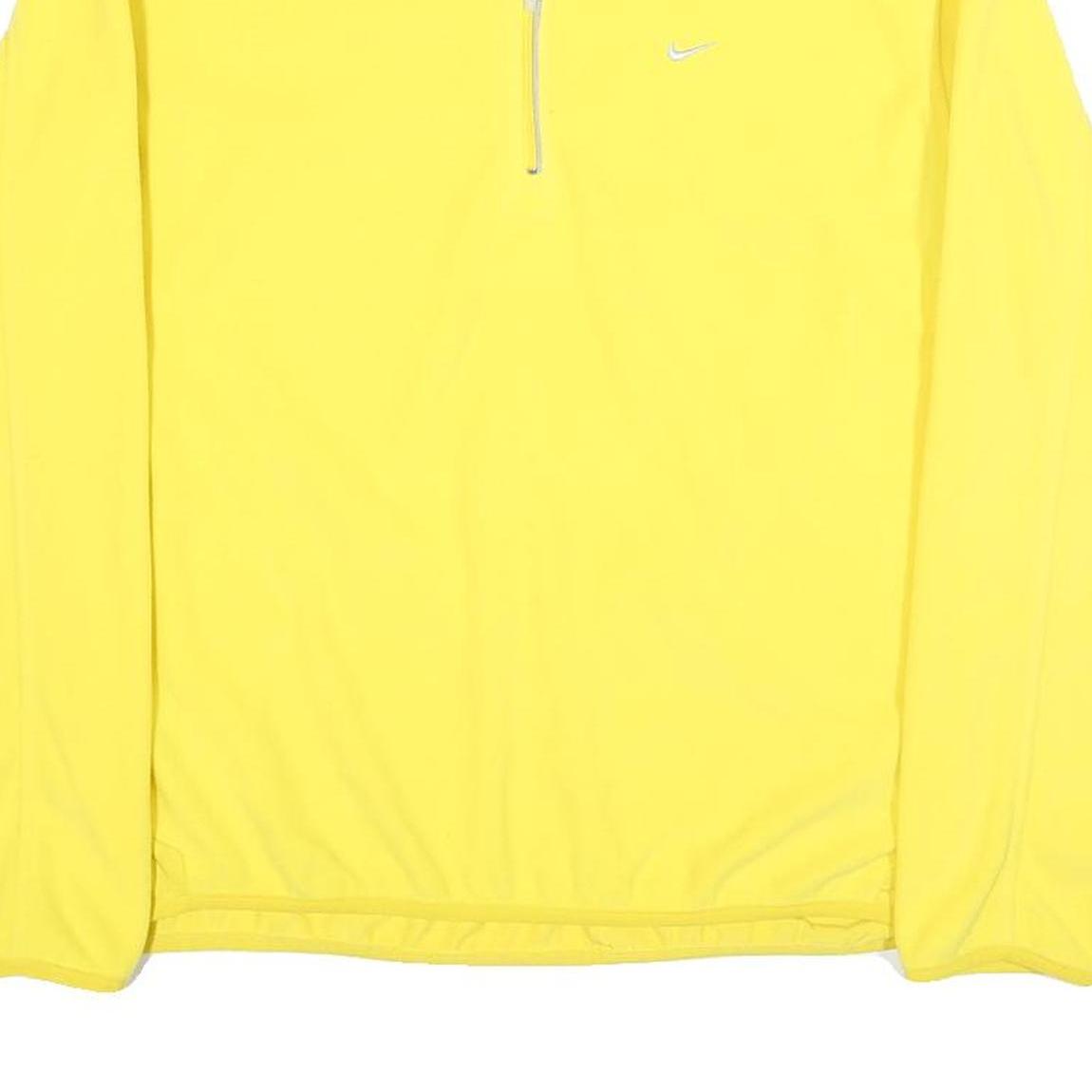 NIKE Womens Yellow Plain Pullover Jumper Crew Neck Basic Knit Size L Sportswear