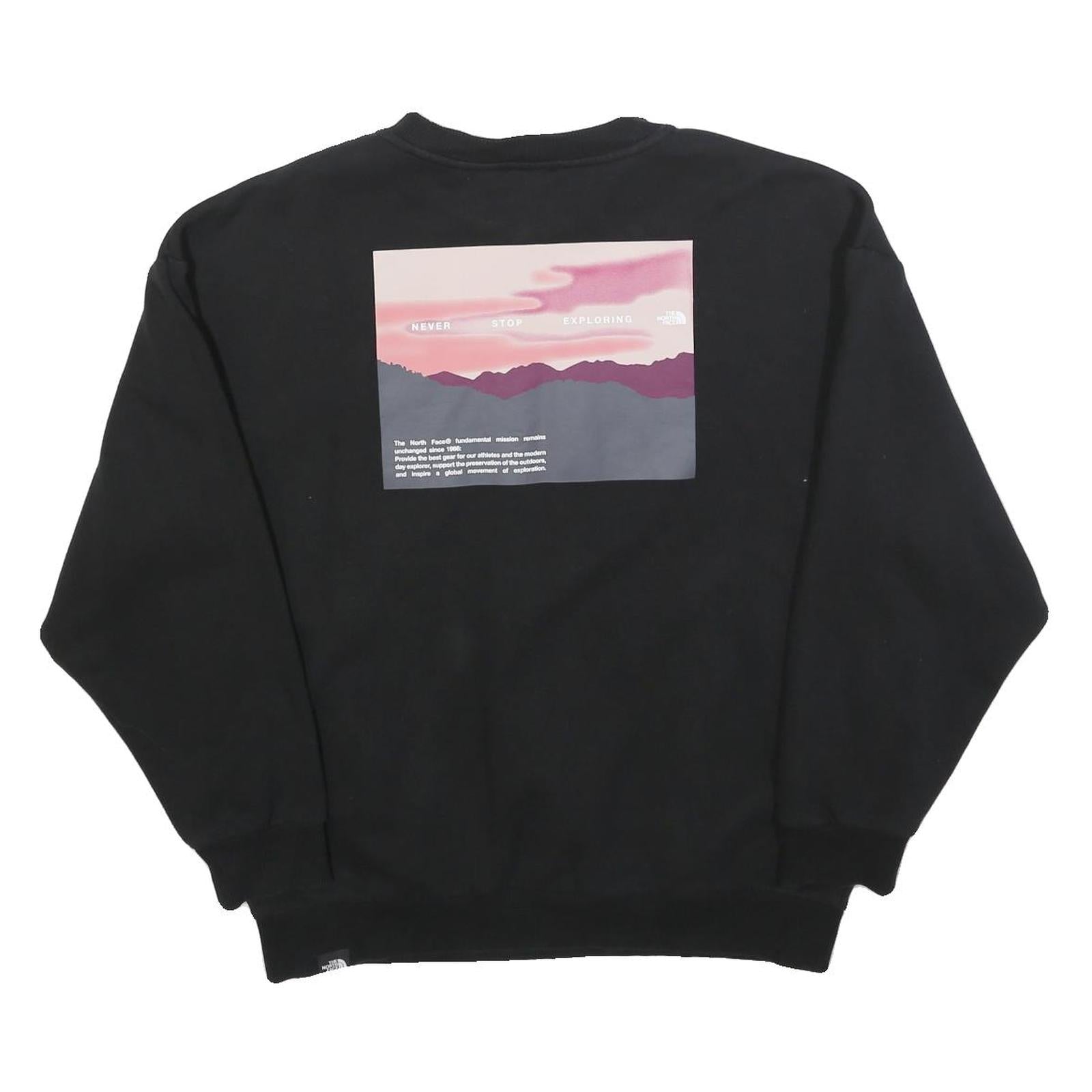 THE NORTH FACE Womens Black Sweatshirt XL Crew Neck Cotton Blend Outdoor Graphic