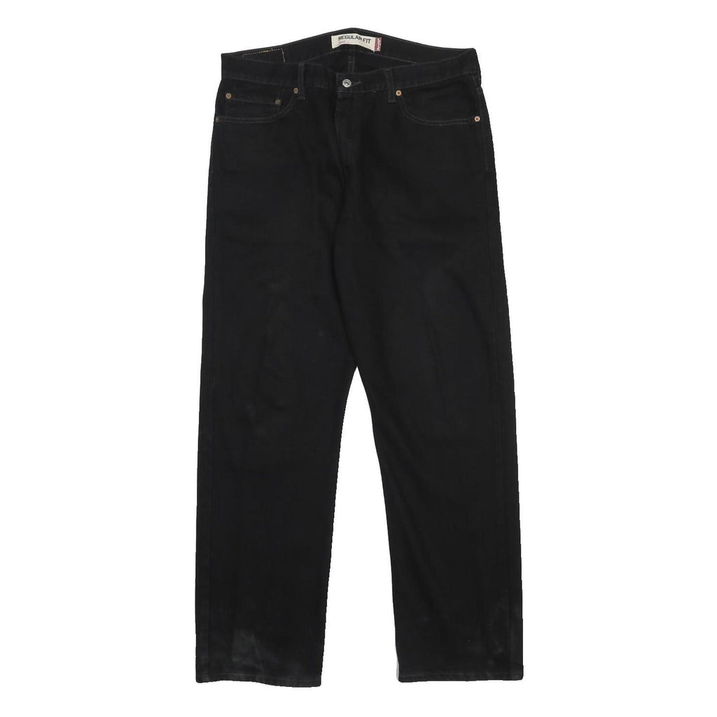LEVI'S 505 Mens Jeans Black Regular Straight Denim Medium W36 L32 Classic zip