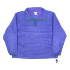 LL BEAN Womens Purple Plain Pullover Crew Neck Knit L Fleece Warm Lightweight