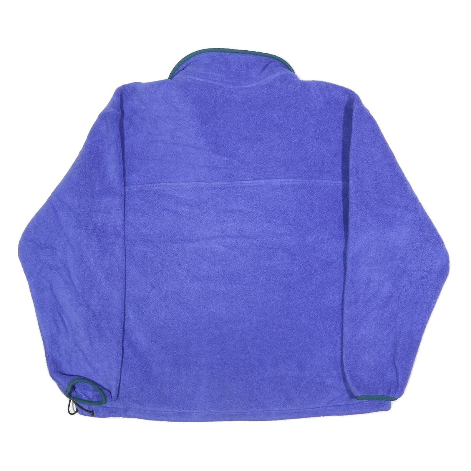 LL BEAN Womens Purple Plain Pullover Crew Neck Knit L Fleece Warm Lightweight