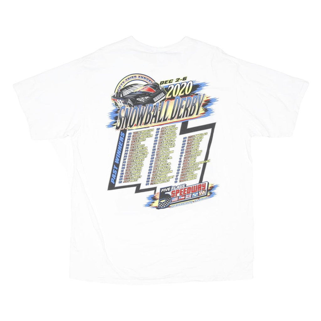 PORT&COMPANY Mens White Snowball Derby 2020 Graphic T-Shirt XL Short Sleeve Crew