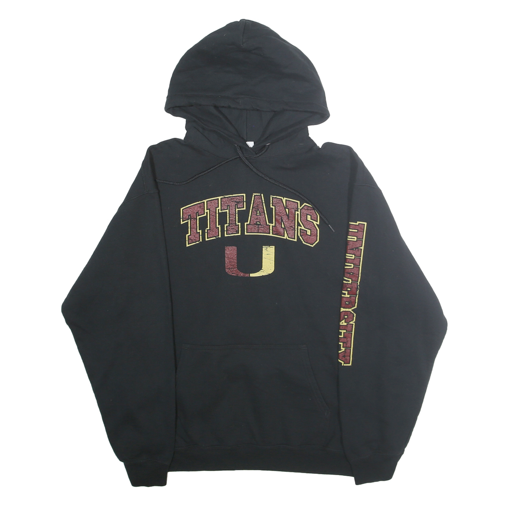 PORT AND COMPANY Mens Black Titans Hoodie L Cotton Blend Pullover Hooded