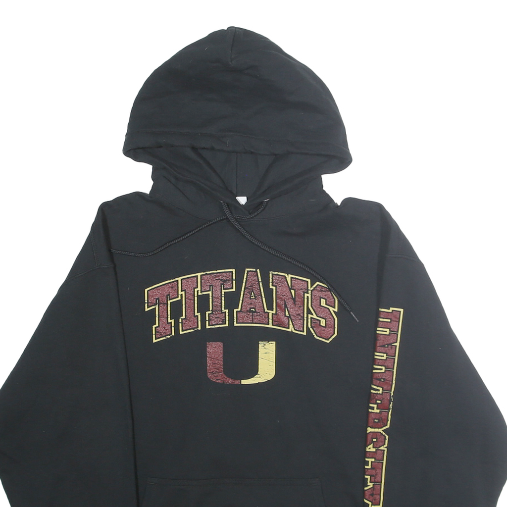PORT AND COMPANY Mens Black Titans Hoodie L Cotton Blend Pullover Hooded