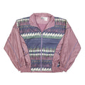 OUT BROOK Womens Purple & Multi Colour Pattern Nylon Jacket L Zip Casual Retro