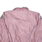 OUT BROOK Womens Purple & Multi Colour Pattern Nylon Jacket L Zip Casual Retro