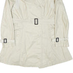 DKNY Womens Cream Button Closure Polyester Blend Jacket L Classic Lightweight