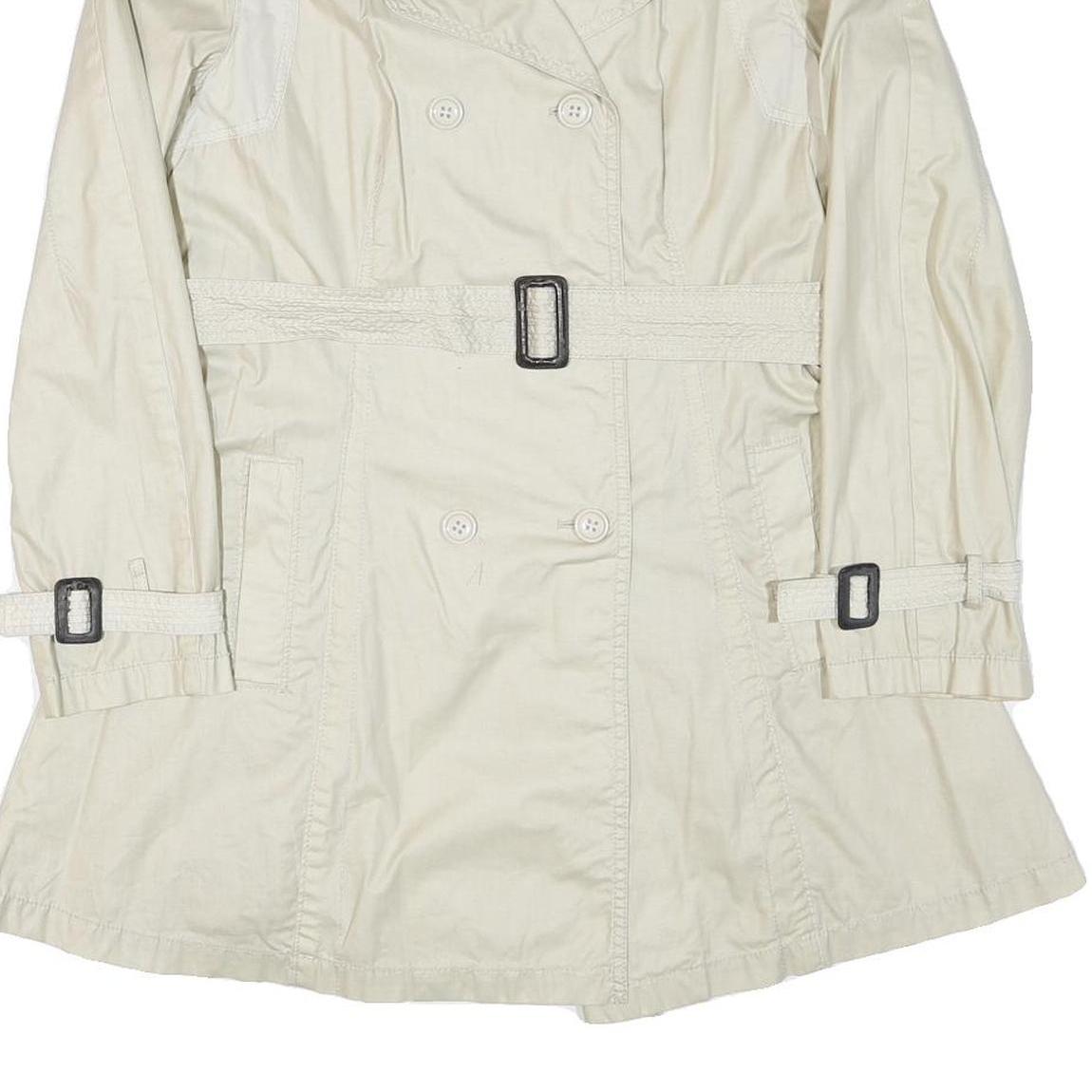 DKNY Womens Cream Button Closure Polyester Blend Jacket L Classic Lightweight