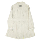 DKNY Womens Cream Button Closure Polyester Blend Jacket L Classic Lightweight