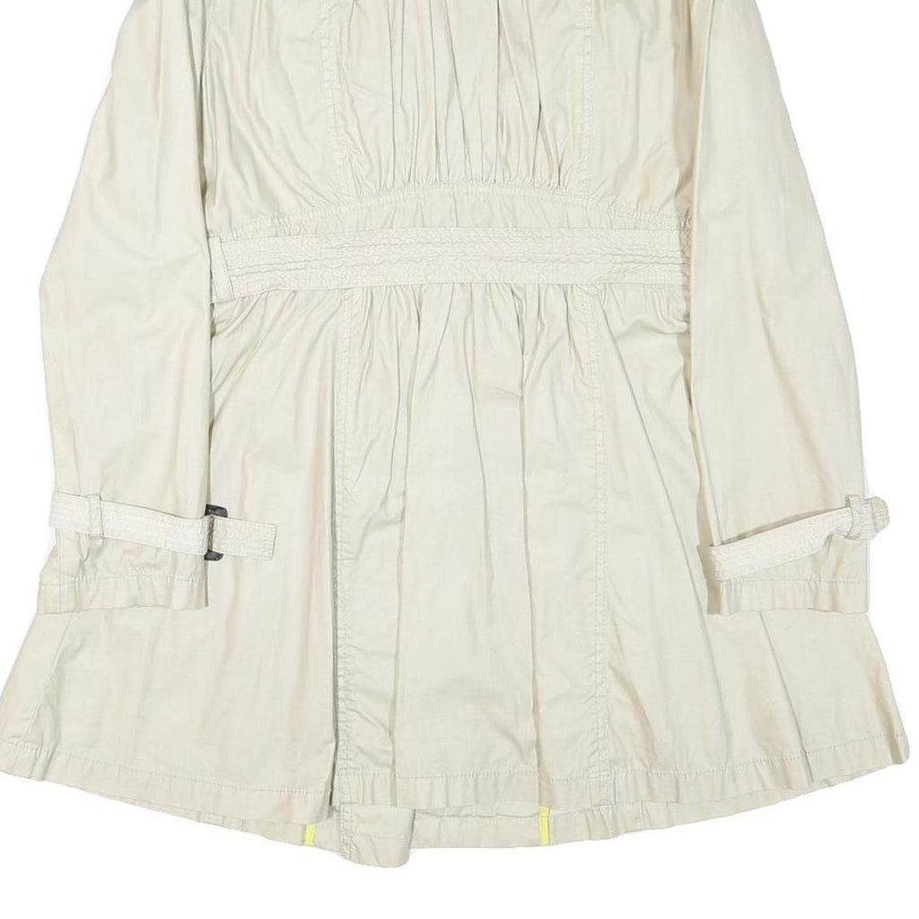 DKNY Womens Cream Button Closure Polyester Blend Jacket L Classic Lightweight