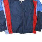 SERGIO TACCHINI Mens Navy Blue Red Polyester Blend Track Jacket L Zip Sportswear