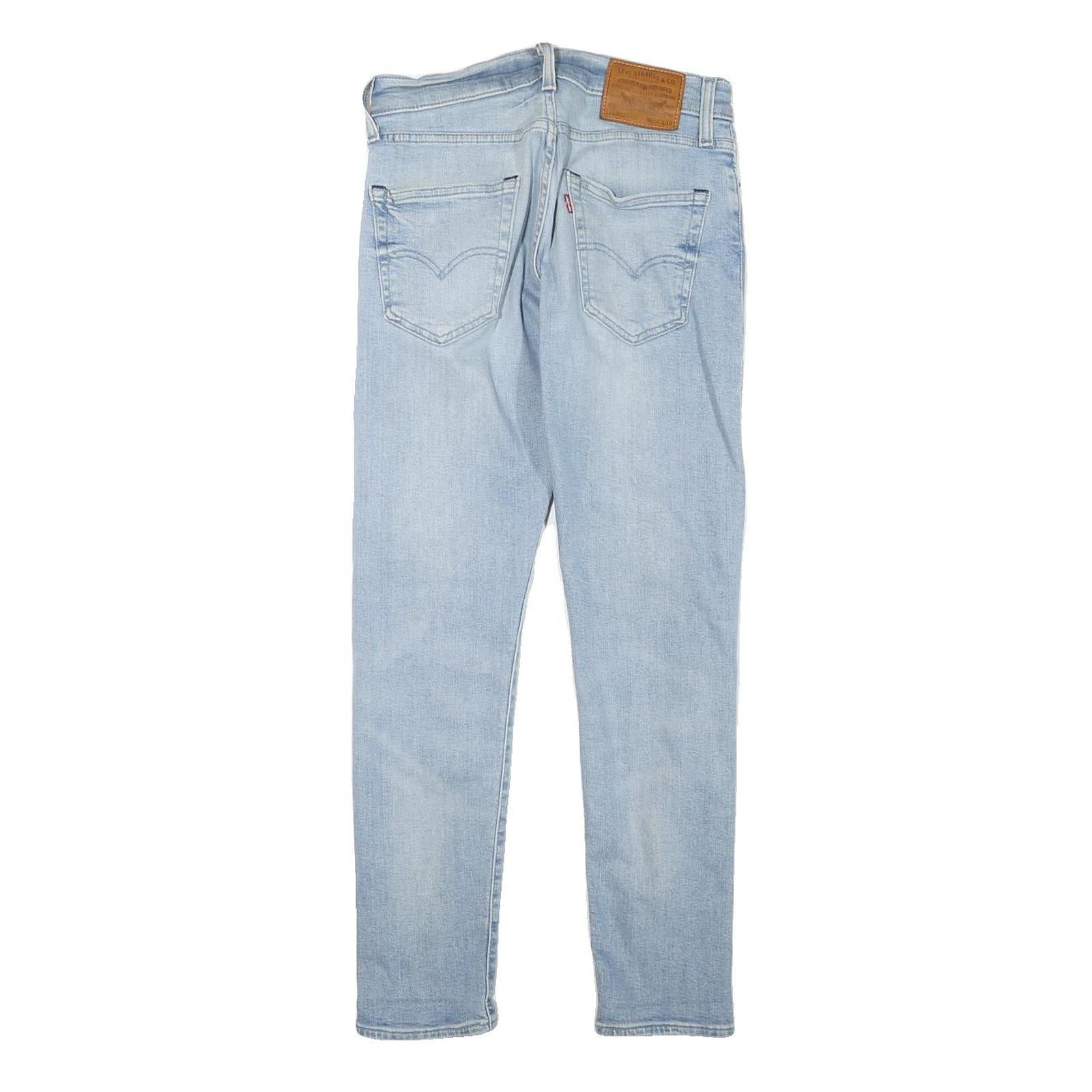 LEVI'S Mens Slim Light Blue Denim Slim Jeans W26 L27 Classic Zip Pockets