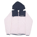 CHAMPION Womens Windbreaker Jacket Pink Hooded Colourblock M