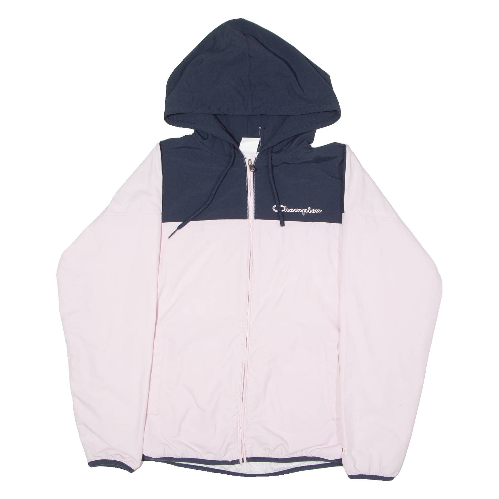 CHAMPION Womens Windbreaker Jacket Pink Hooded Colourblock M