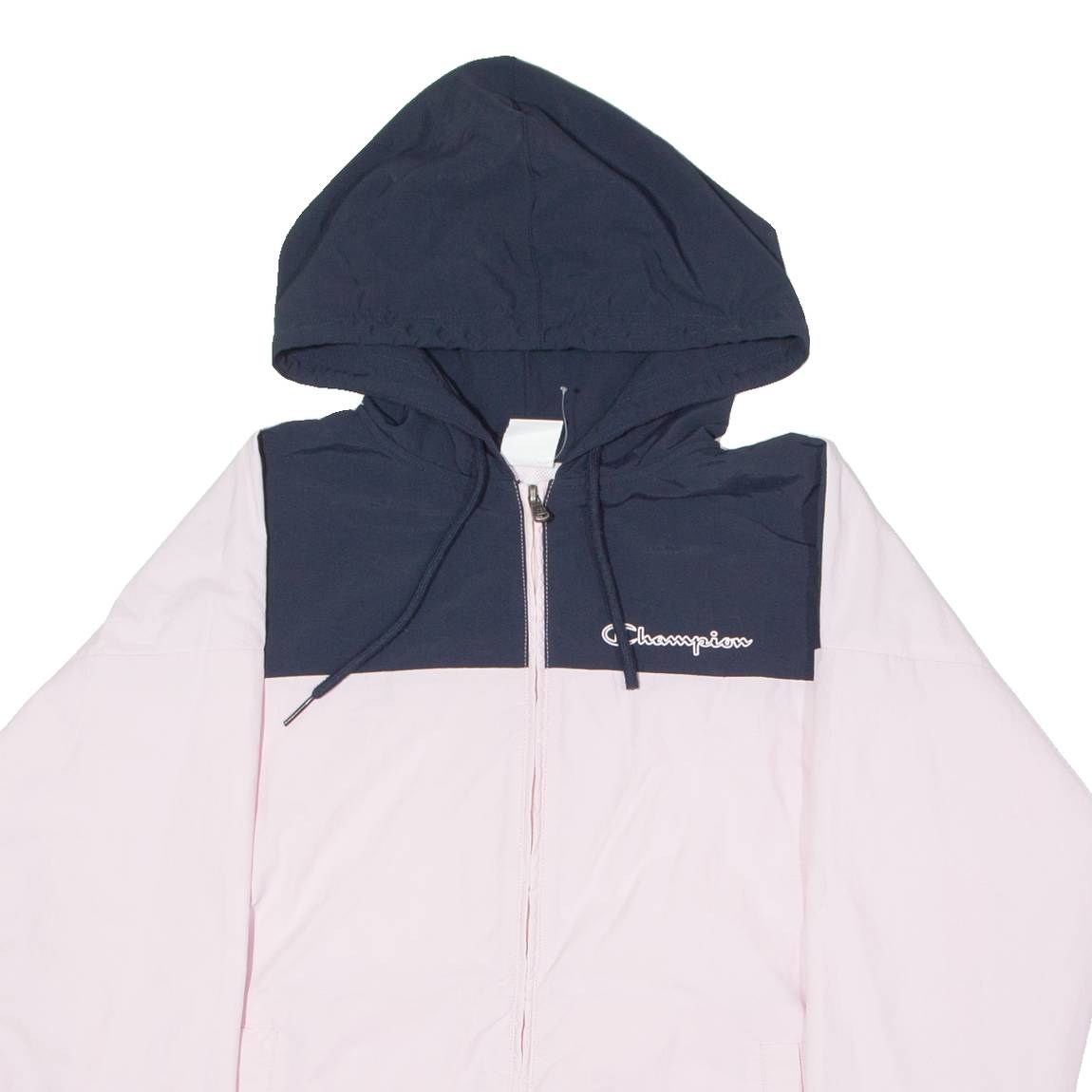 CHAMPION Womens Windbreaker Jacket Pink Hooded Colourblock M