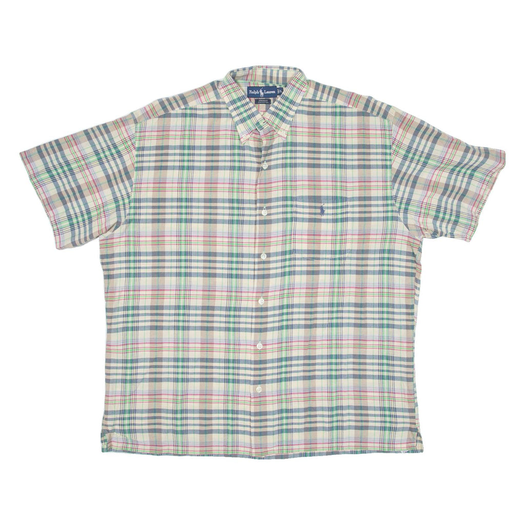 RALPH LAUREN Greggor Mens Shirt Beige Check L