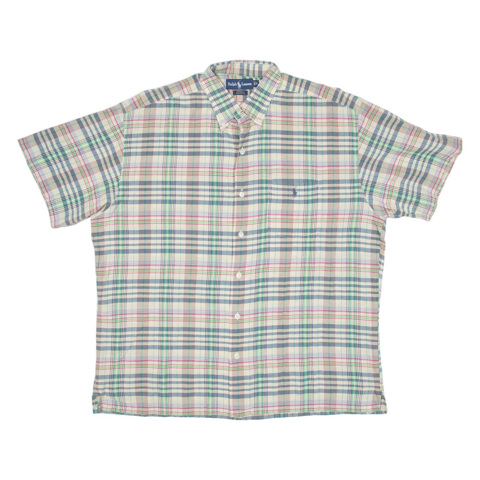 RALPH LAUREN Greggor Mens Shirt Beige Check L