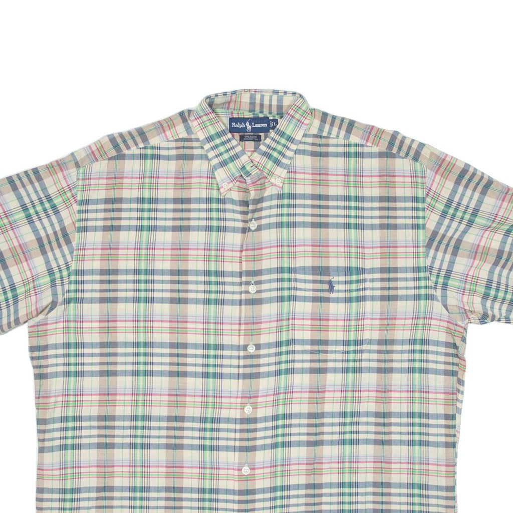 RALPH LAUREN Greggor Mens Shirt Beige Check L
