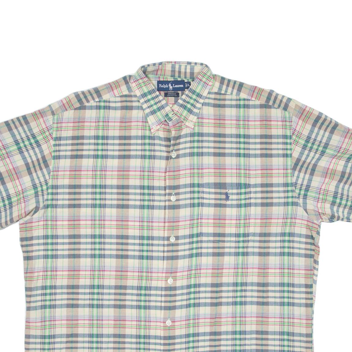 RALPH LAUREN Greggor Mens Shirt Beige Check L