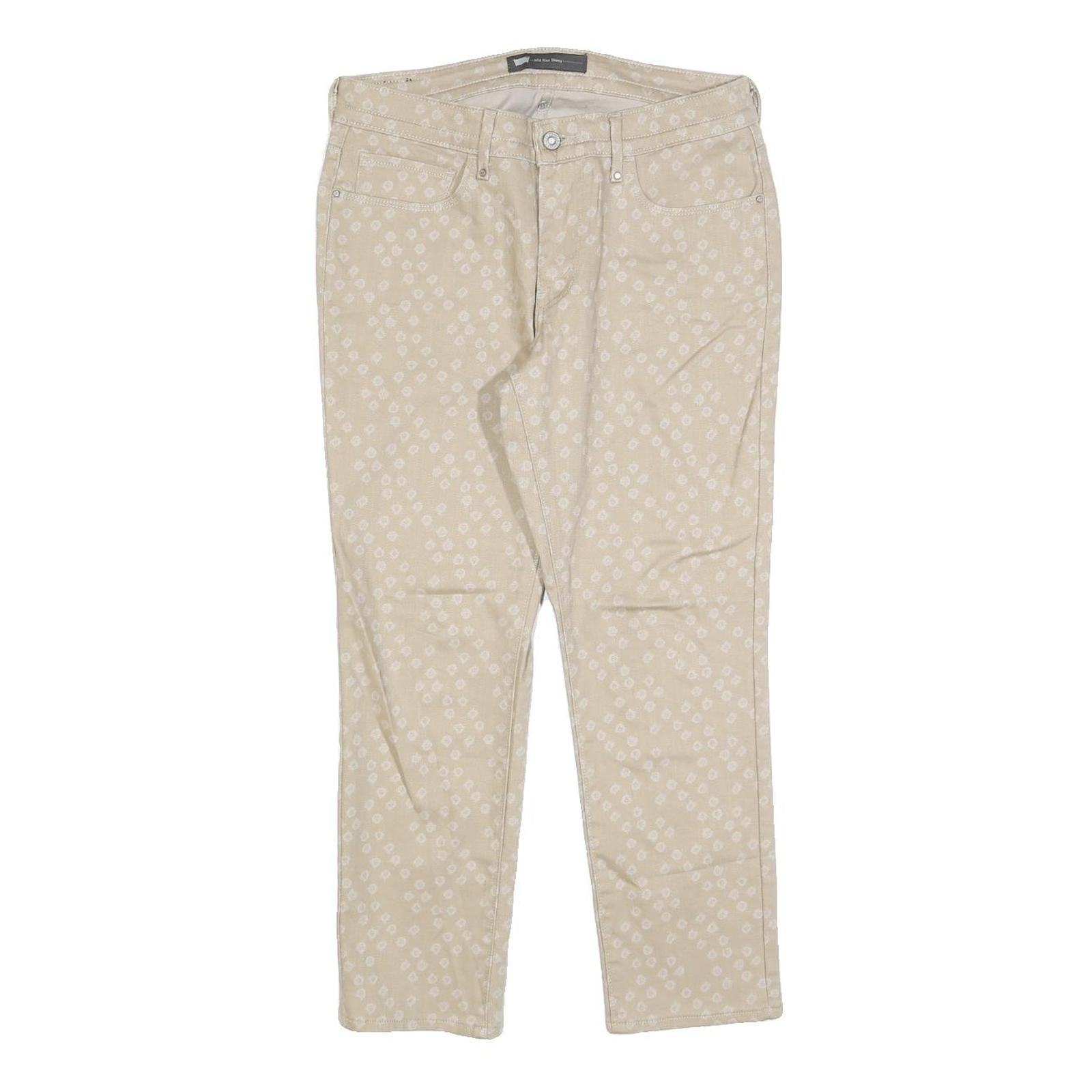 LEVI'S Womens Jeans Beige Slim Straight Denim Light W28 L25 Stylish Patterned