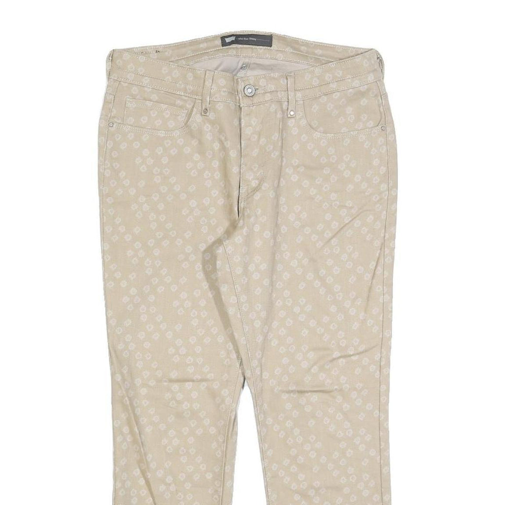 LEVI'S Womens Jeans Beige Slim Straight Denim Light W28 L25 Stylish Patterned