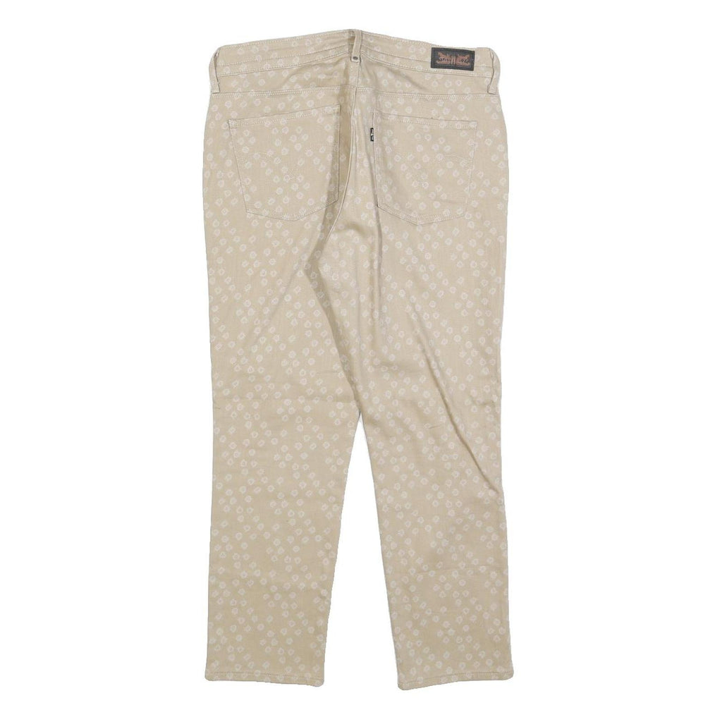LEVI'S Womens Jeans Beige Slim Straight Denim Light W28 L25 Stylish Patterned